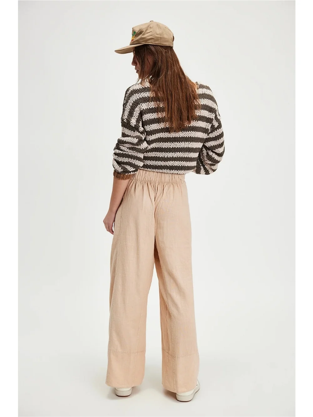 Free People Day's End Linen Pull-On Pants Sand Dollar - Picture 3 of 10